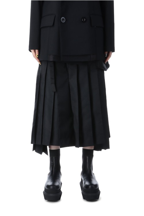 美品　数回着用 Nylon Twill Mix Skirt - BLACK 001 (25-07993) | セレクト
