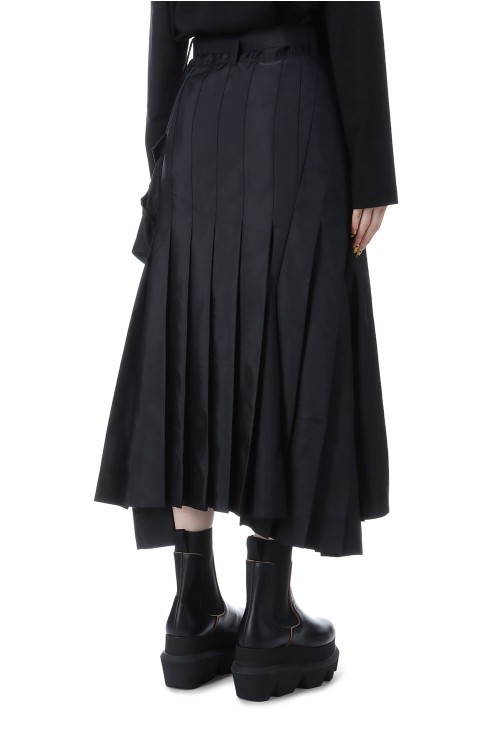 Nylon Twill Mix Skirt - BLACK 001 (25-07993) | セレクトショップ