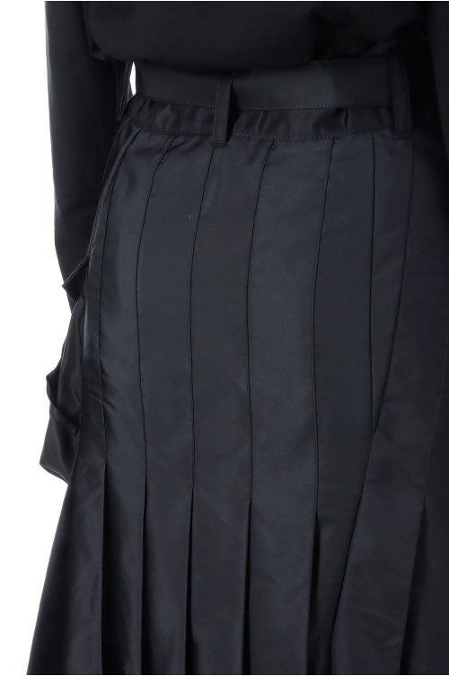 Nylon Twill Mix Skirt - BLACK 001 (25-07993) | セレクトショップ