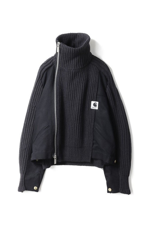 Carhartt WIP Duck Wool Knit Blouson 黒　2 SACAI X CARHARTT WIP DUCK X WOOL KNIT BLOUSON – HIRSHLEIFERS
