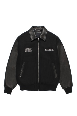 LEATHER VARSITY JACKET ( TYPE-2 ) / BLACK (25FW-WMO-BL13)