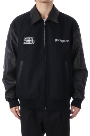 LEATHER VARSITY JACKET ( TYPE-2 ) / BLACK (25FW-WMO-BL13)