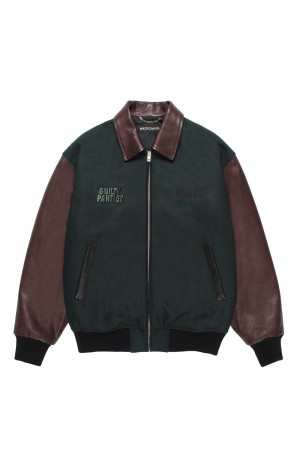 LEATHER VARSITY JACKET ( TYPE-2 ) / GREEN (25FW-WMO-BL13)