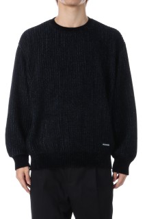 GLITTER CREW NECK SWEATER / BLACK-BLUE (25FW-WMK-KN03)