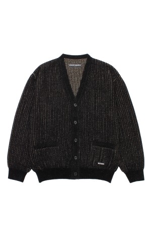 GLITTER CARDIGAN / BLACK-GOLD (25FW-WMK-KN04)