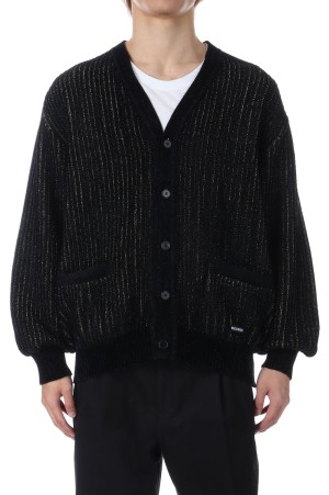 GLITTER CARDIGAN / BLACK-GOLD (25FW-WMK-KN04)