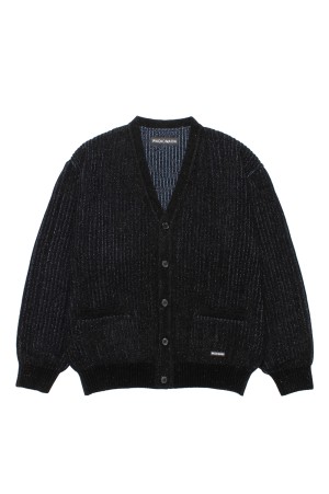 GLITTER CARDIGAN / BLACK-BLUE (25FW-WMK-KN04)