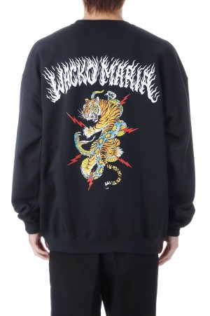 TIM LEHI / CREW NECK SWEAT SHIRT ( TYPE-1 ) / BLACK (25FW-WMC-SS10)