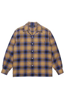 OMBRE CHECK OPEN COLLAR SHIRT L/S ( TYPE-2 ) / L-BROWN (25FW-WMS-OC06)