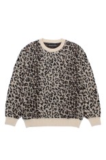 LEOPARD MOHAIR CREW NECK SWEATER / IVORY (25FW-WMK-KN07)
