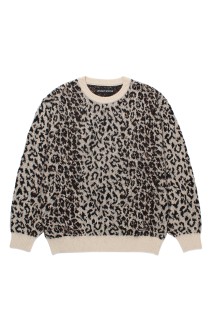 LEOPARD MOHAIR CREW NECK SWEATER / IVORY (25FW-WMK-KN07)