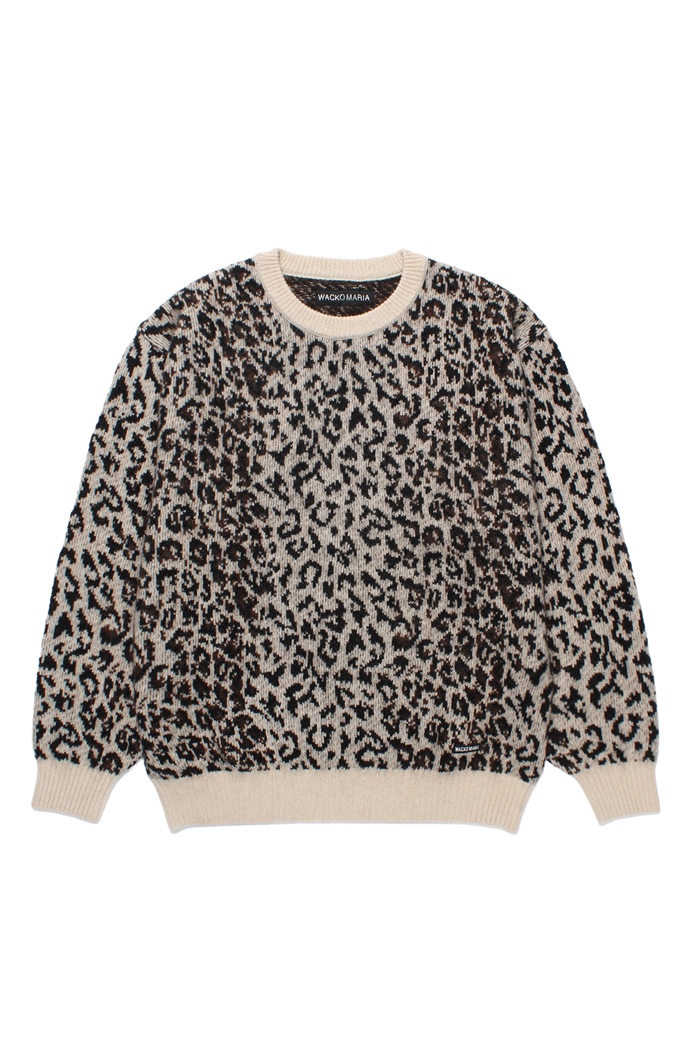 LEOPARD MOHAIR CREW NECK SWEATER / IVORY (25FW-WMK-KN07