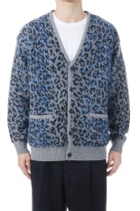 LEOPARD MOHAIR CARDIGAN / GRAY (25FW-WMK-KN08)