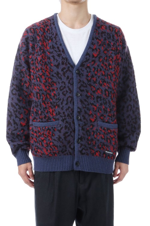 LEOPARD MOHAIR CARDIGAN / NAVY (25FW-WMK-KN08) | セレクトショップ