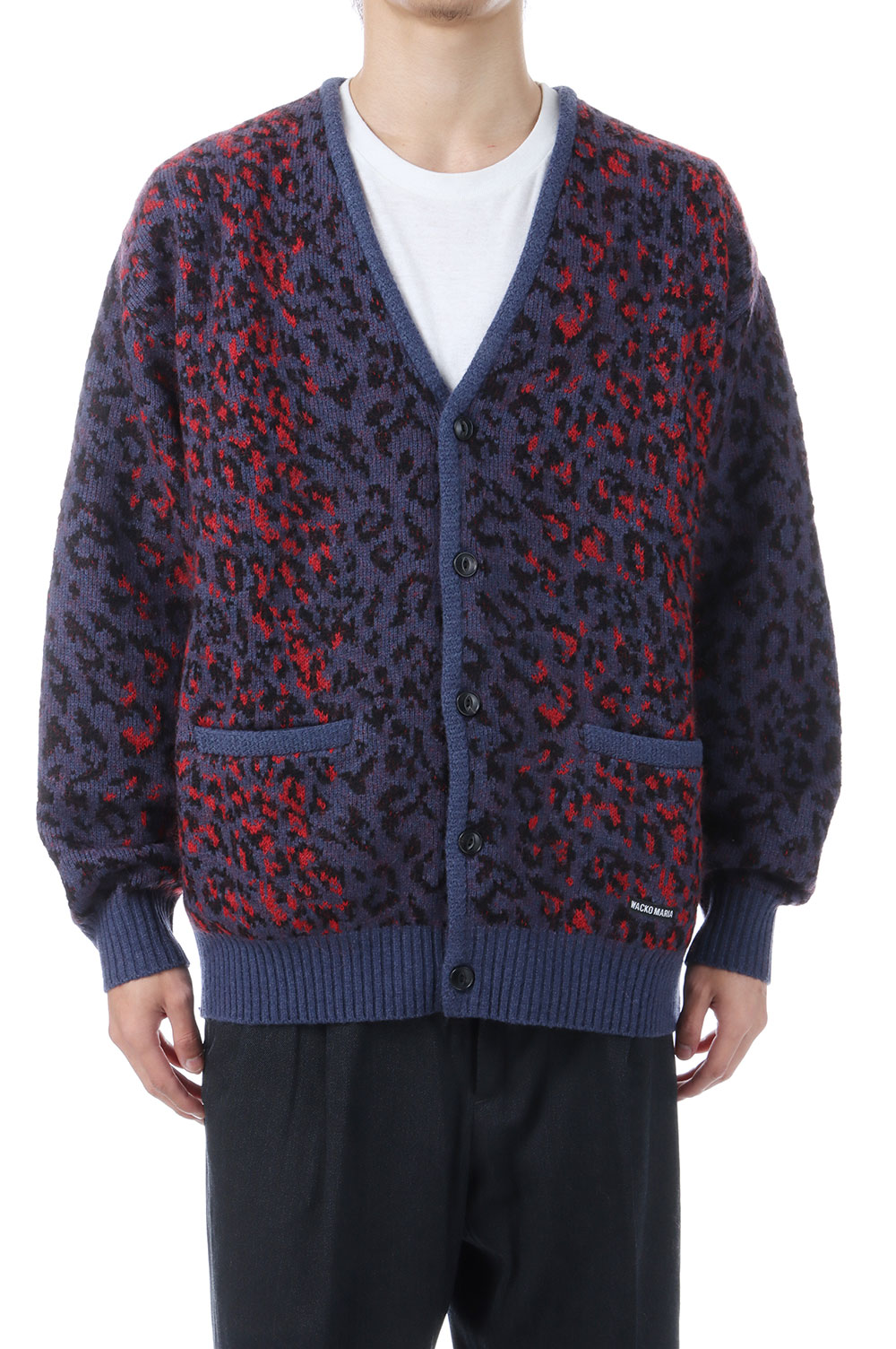 LEOPARD MOHAIR CARDIGAN / NAVY (25FW-WMK-KN08) | セレクトショップ