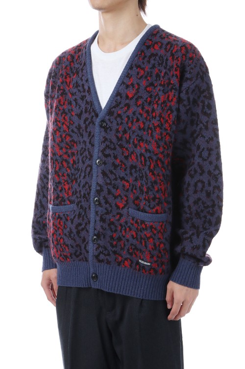 LEOPARD MOHAIR CARDIGAN / NAVY (25FW-WMK-KN08) | セレクトショップ