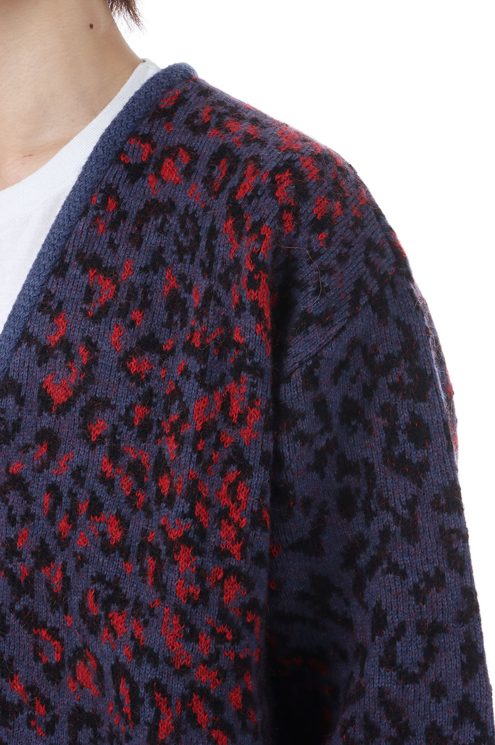 LEOPARD MOHAIR CARDIGAN / NAVY (25FW-WMK-KN08) | セレクトショップ
