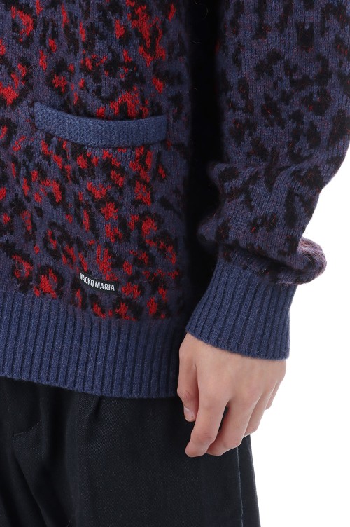 LEOPARD MOHAIR CARDIGAN / NAVY (25FW-WMK-KN08) | セレクトショップ