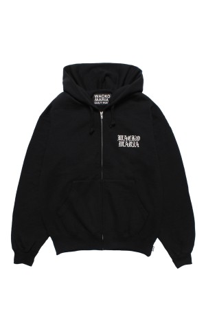 HEAVY WEIGHT FULL ZIP HOODED SWEAT SHIRT ( TYPE-2 ) / BLACK (25FW-WMC-SS02)