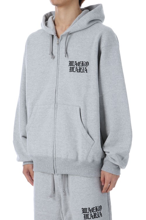 HEAVY WEIGHT FULL ZIP HOODED SWEAT SHIRT ( TYPE-2 ) / GRAY (25FW