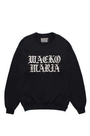 HEAVY WEIGHT CREW NECK SWEAT SHIRT / BLACK (25FW-WMC-SS05)