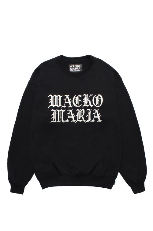 HEAVY WEIGHT CREW NECK SWEAT SHIRT / BLACK (25FW-WMC-SS05