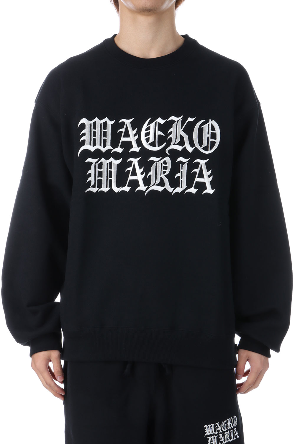 HEAVY WEIGHT CREW NECK SWEAT SHIRT / BLACK (25FW-WMC-SS05