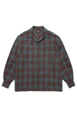 WOOL OMBRE CHECK OPEN COLLAR SHIRT L/S ( TYPE-3 ) / BROWN-BLUE (25FW-WMS-PE03)
