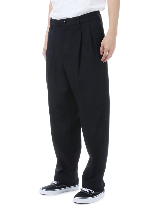 DOUBLE PLEATED WOOL TROUSERS ( TYPE-2 ) / BLACK (25FW-WMP-PT02