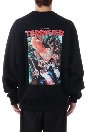 TERRIFIER / HEAVY WEIGHT CREW NECK SWEAT SHIRT ( TYPE-1 ) / BLACK (TERRIFIER-WM-SS05)