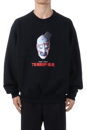 TERRIFIER / HEAVY WEIGHT CREW NECK SWEAT SHIRT ( TYPE-2 ) / BLACK (TERRIFIER-WM-SS06)
