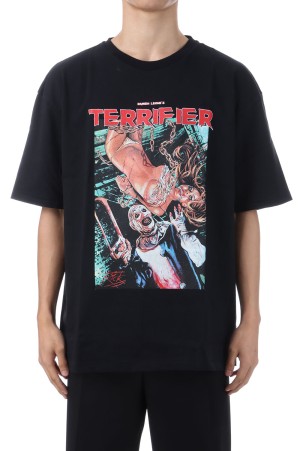 TERRIFIER / WASHED HEAVY WEIGHT CREW NECK T-SHIRT ( TYPE-1 ) / BLACK (TERRIFIER-WM-WT01)