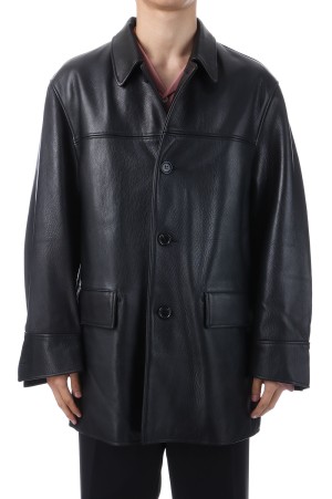 LEATHER COAT ( TYPE-2 ) / BLACK (25FW-WMO-CO04)