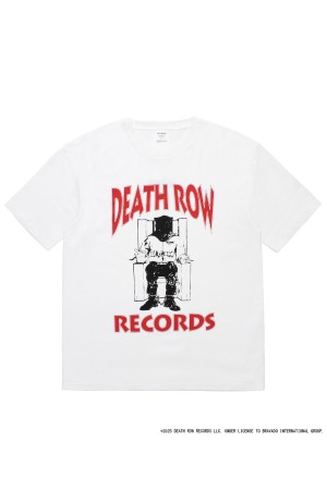 DEATH ROW RECORDS / WASHED HEAVY WEIGHT CREW NECK T-SHIRT / WHITE (DEATHROW-WM-WT01)