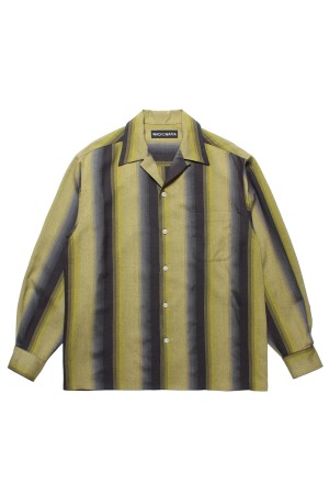 STRIPED OPEN COLLAR SHIRT L/S / YELLOW (25FW-WMS-OC07)