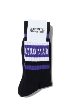 SKATER SOCKS ( TYPE-1 ) / BLACK-PURPLE (25FW-WMA-SO01)