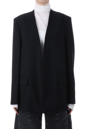 TECHNO WOOL ETERMIN COLLARLESS JACKET - BLACK (JKAGGW0704)