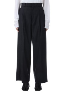 MERINO COLLEGE FLANNEL TUCKED WIDE PANTS - BEIGE TOP (PRAGGW0901)