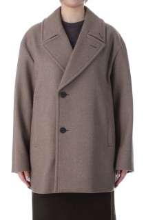 SUPER 120S DOUBLE MELTON SEMI DOUBLE SHORT COAT - TOP BROWN (SCAGGW0913)