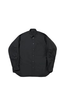 W's TECH REGULAR COLLAR SHIRT L/S - BLACK (BE-83025WL)