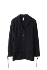 Crepe shirt jacket - Black (FTC254-0208)
