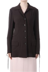 Crepe shirt jacket - Dark Brown (FTC254-0208)