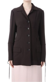 Crepe shirt jacket - Dark Brown (FTC254-0208)
