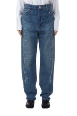 Embroidered straight jeans - Indigo (FTC254-0601A)