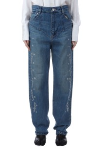 Embroidered straight jeans - Indigo (FTC254-0601A)
