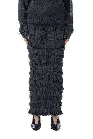 Stripe knit maxi skirt - Grey (FTC254-0708)