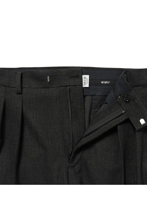 TRDT1802 / TROUSERS / PLRY. HERRINGBONE / CHARCOAL (252TQDT-PTM02