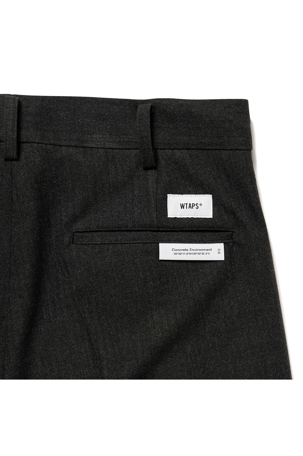 TRDT1802 / TROUSERS / PLRY. HERRINGBONE / CHARCOAL (252TQDT-PTM02