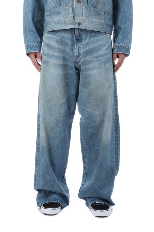FADED MODERN DENIM PANTS WIDE CUT - FADED INDIGO (25330402)