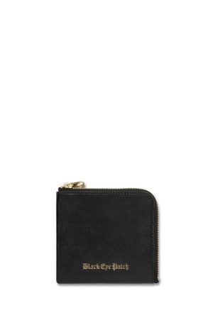 OE LOGO LEATHER ZIP WALLET - BLACK (BEPFW25AC28)